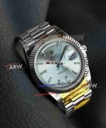 Noob Factory Rolex Day Date II Ice Blue Baguette Diamond Gain Weight Replica Watch
